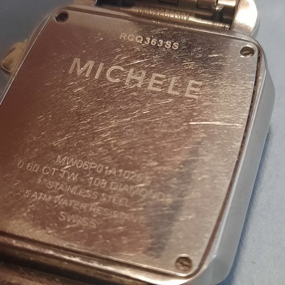 MICHELE Women's MW06P01A1026 Deco Diamond-Accented Stainless Steel Watch - Picture 6 of 6